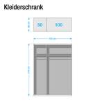 Schwebetürenschrank Cando Beton Dekor / Spiegel - Breite: 150 cm - 2 Türen