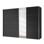 Armoire à portes coulissantes Madrid Noir / Verre miroir - Largeur : 250 cm