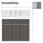 Draaideurkast Workbase industrial print look/grafietkleurig - Breedte: 270 cm - 2 deuren - Met verlichting