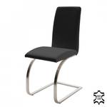 Chaises cantilever Maui (lot de 2) Cuir véritable - Noir