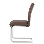 Chaises cantilever Osiris (lot de 2) Marron - Métal - Cuir véritable - 43 x 96 x 60 cm