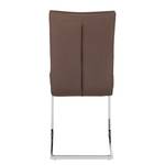 Chaises cantilever Osiris (lot de 2) Marron - Métal - Cuir véritable - 43 x 96 x 60 cm