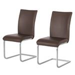 Chaises cantilever Osiris (lot de 2) Chocolat / Chrome - Sans accoudoirs