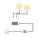 Faretto Power LED Sena (set da 1) Bianco con trasformatore e cavo di alimentazione inclusi (set da 2) - Numero di lampadine necessarie: 2