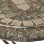 Tavolino da servizio Felina Ferro/Pietra naturale - Color argento/Nero