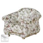 Fauteuil hocker Altamura microvezel wit/gebloemd