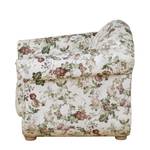 Fauteuil hocker Altamura microvezel wit/gebloemd