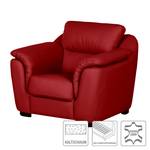 Fauteuil Alzira Cuir véritable Rouge