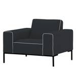 Fauteuil Ampio Duo Tissu Tissu Floreana : Anthracite - Noir