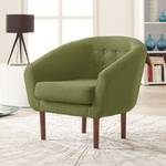 Fauteuil Anna I geweven stof - Olijfgroen