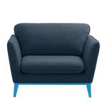 Fauteuil Argoon geweven stof - blauwe poten - Donkerblauw