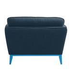 Fauteuil Argoon geweven stof - blauwe poten - Donkerblauw