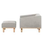 Fauteuil Jelsa (avec repose-pieds) Tissu - Gris