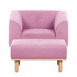 Sessel Aya (mit Hocker) Webstoff Webstoff - Rosa