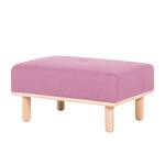 Fauteuil Aya (met hocker) geweven stof - Roze