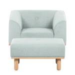 Fauteuil Aya (avec repose-pieds) Textile - Bleu acier