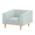 Fauteuil Aya (avec repose-pieds) Textile - Bleu acier