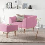 Fauteuil Aya geweven stof - Roze