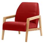 Fauteuil Barlow echt leer Echt leer Neka: Rood