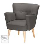 Fauteuil Bumberry II vilt Geweven stof Hanabi: Grijsbruin