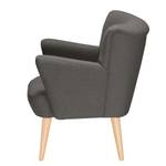 Fauteuil Bumberry II vilt Geweven stof Hanabi: Grijsbruin