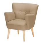 Fauteuil Bumberry met armleuningen Geweven stof Hanabi: Beige