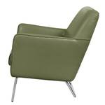 Fauteuil Bebour echt leer - Olijfgroen