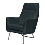 Fauteuil Bebour geweven stof - Zwart