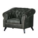 Fauteuil Benavente Aspect cuir vieilli anthracite