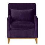 Fauteuil Blomma paars fluweel - Eikenhout