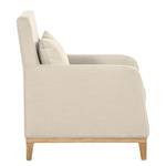 Fauteuil Blomma Tissu beige - Structure : couleur chêne