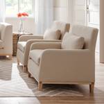 Fauteuil Blomma beige geweven stof - frame: eikenhoutimitatie