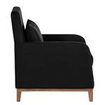 Fauteuil Blomma grijsbruine geweven stof - frame: notenboomhoutkleurig - Walnoot