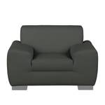 Fauteuil Bollon Imitation cuir - Gris foncé