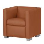 Fauteuil Bolsena II Cuir véritable - Cognac - Sans repose-pieds