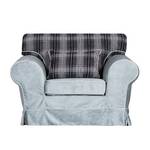 Fauteuil Bradford grijs fluweel - geruit motief