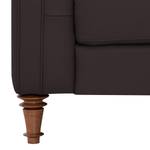 Fauteuil Buckingham echt leer Echt leer Gad: Donkerbruin