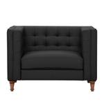 Fauteuil Buckingham Cuir véritable Cuir véritable Gad : Noir