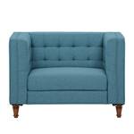 Fauteuil Buckingham geweven stof Stof Ramira: Turquoise