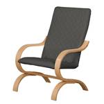 Fauteuil Bueno Vista structuurstof Grijs - Beige - Beuk