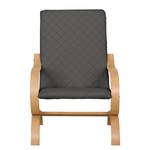 Fauteuil Bueno Vista structuurstof Grijs - Beige - Beuk