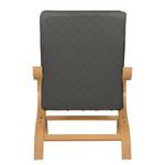 Fauteuil Bueno Vista structuurstof Grijs - Beige - Beuk