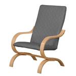 Fauteuil Bueno Vista structuurstof Zilvergrijs - Beige - Beuk