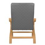 Fauteuil Bueno Vista Tissu structuré - Gris argenté - Beige - Hêtre