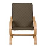 Fauteuil Bueno Vista Tissu structuré - Taupe - Beige - Hêtre