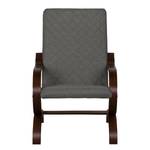 Fauteuil Bueno Vista Tissu structuré - Gris - Marron foncé - Wenge