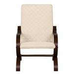 Fauteuil Bueno Vista structuurstof Licht beige - Donkerbruin - Wenge