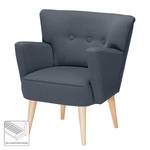Fauteuil Bumberry geweven stof - Jeansblauw