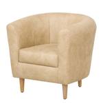 Fauteuil Casales antiek leren look - Beige