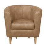 Fauteuil Casales antiek leren look - Latte Macchiattokleurig